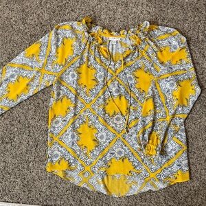 Tommy Hilfiger Yellow and White Women's Top